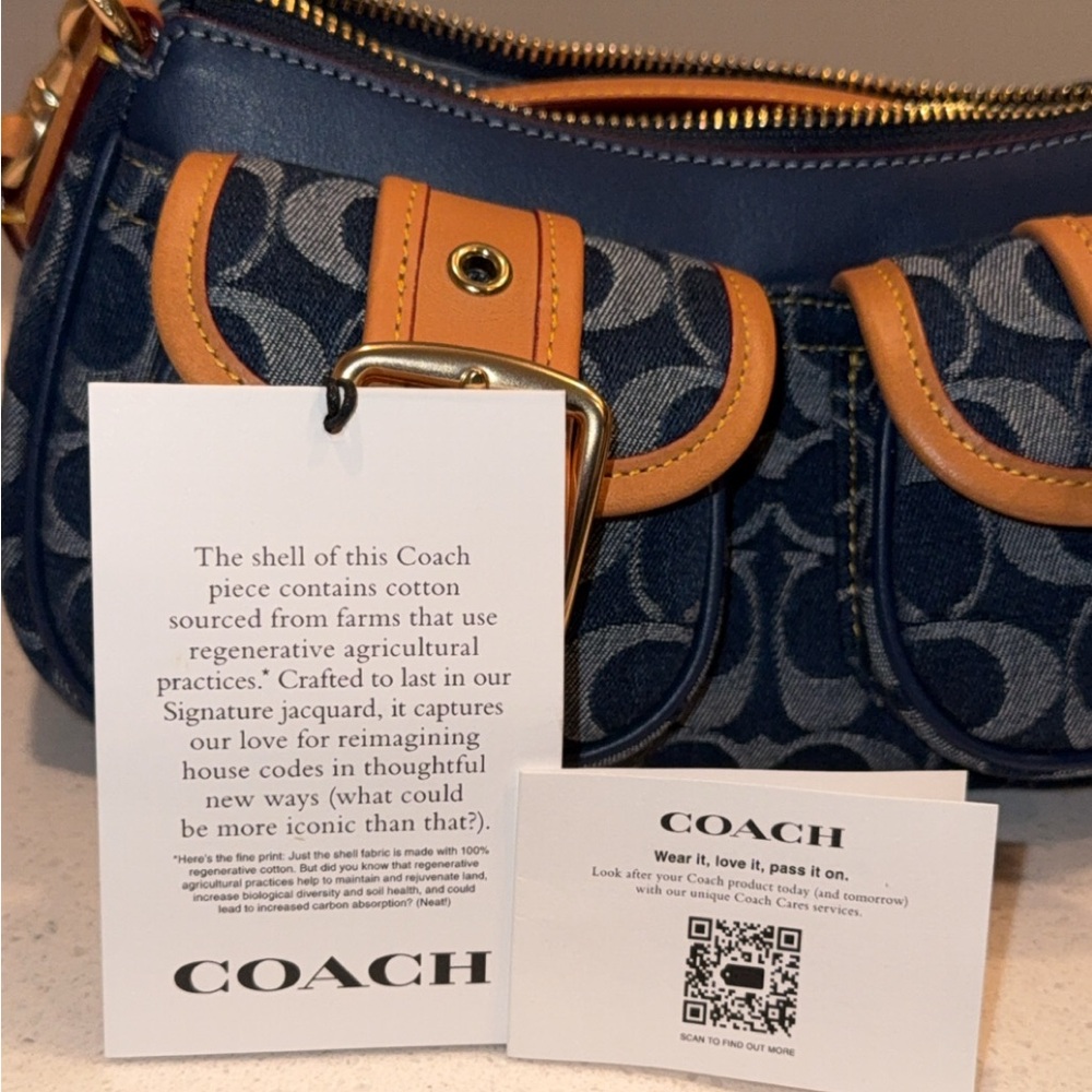 Denim Ashton Bag with Cherry charm...NWOT - Picture 10 of 12